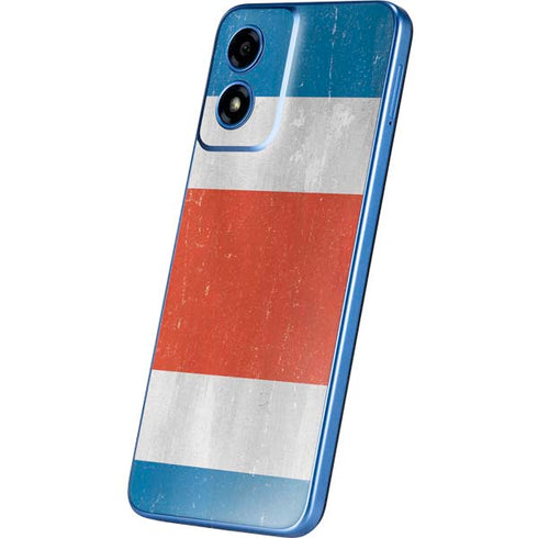 Costa Rican Flag Distressed Moto G Play 4G (2024) Skin
